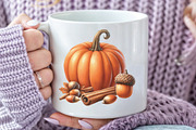 Watercolor Autumn Pumpkin Clipart, an Illustration by CraftArtStudio (Thumbnail 5 of 6)