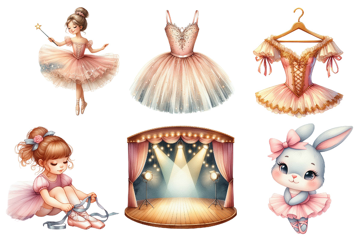Cute Ballet Clipart, an Illustration by Pixels.Craft (Photo 3 of 10)