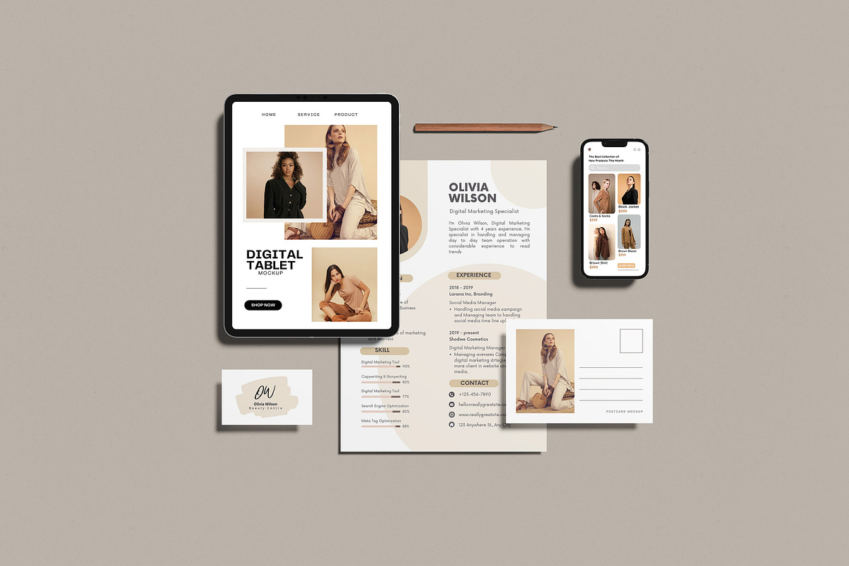 Stationery / Branding Mockup, a Product Mockup by mahremdesign (Photo 8 of 12)