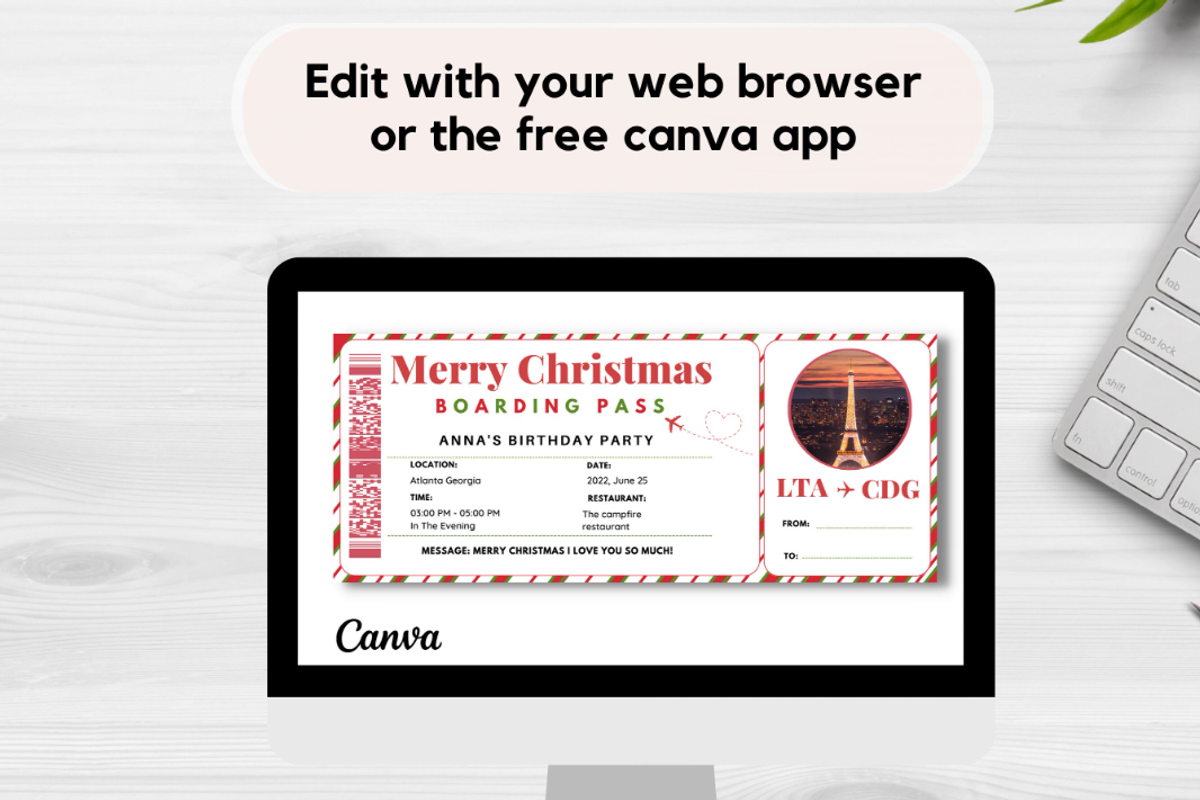 Editable Boarding Pass Template, a Card Template by YasdeyDesigns (Photo 5 of 8)