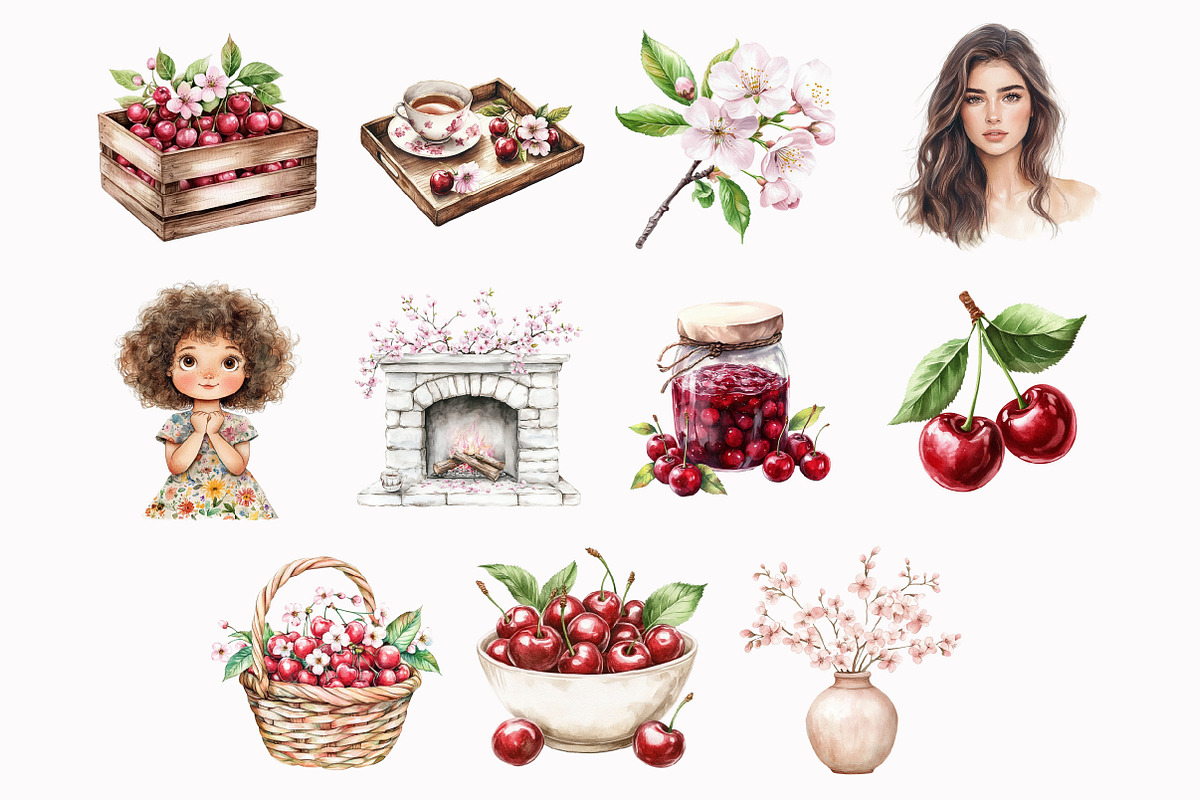 Watercolor Burgundy Dark Academia, an Illustration by Design Market (Photo 3 of 3)