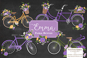 Spring Floral Bicycles Clipart, a Graphic by Amanda Ilkov (Thumbnail 2 of 5)