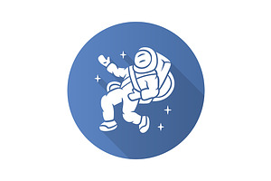 Astronaut Flat Design Glyph Icon