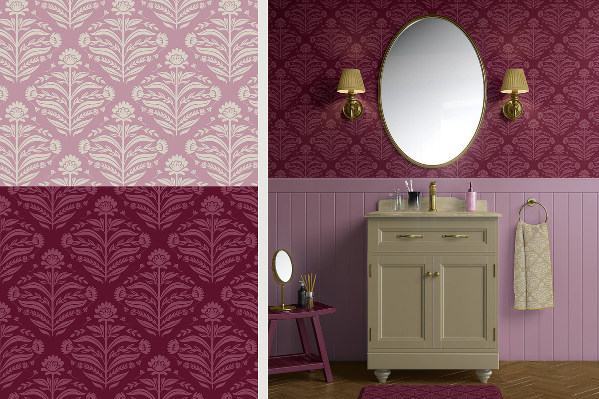 Heritage Luxury Damask, a Pattern Graphic by Pretty Cosy Chai (Photo 3 of 11)