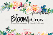 Bloom & Grow Watercolors, an Illustration by iHeartStudio (Thumbnail 1 of 3)