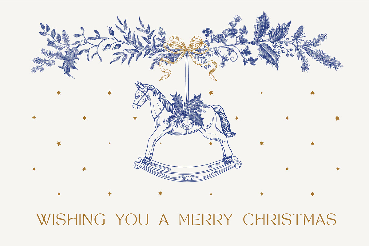 Christmas dreams. Blue & white, a Seasonal Illustration by olga.korneeva (Photo 12 of 12)