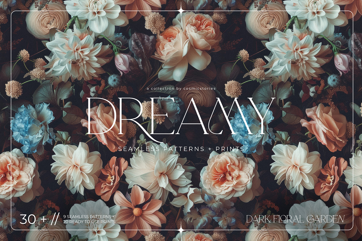 Dark floral patterns & prints, a Wallpaper Graphic by CarmineType (Photo 1 of 10)