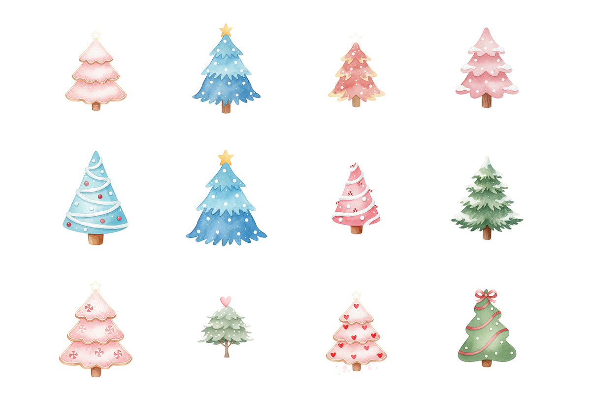 Watercolor Christmas Gift Clipart, an Illustration by SinaCreation (Photo 2 of 7)