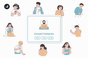 Unwell Patients Illustration, an Object Graphic by Jump Studio