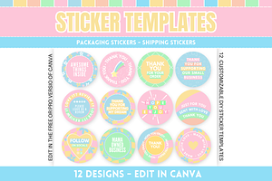 Cute Packaging Sticker Templates, a Branding & Logo Template by SunshineStudioBoutique
