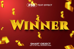 Winner 3D Editable Psd Text Effect