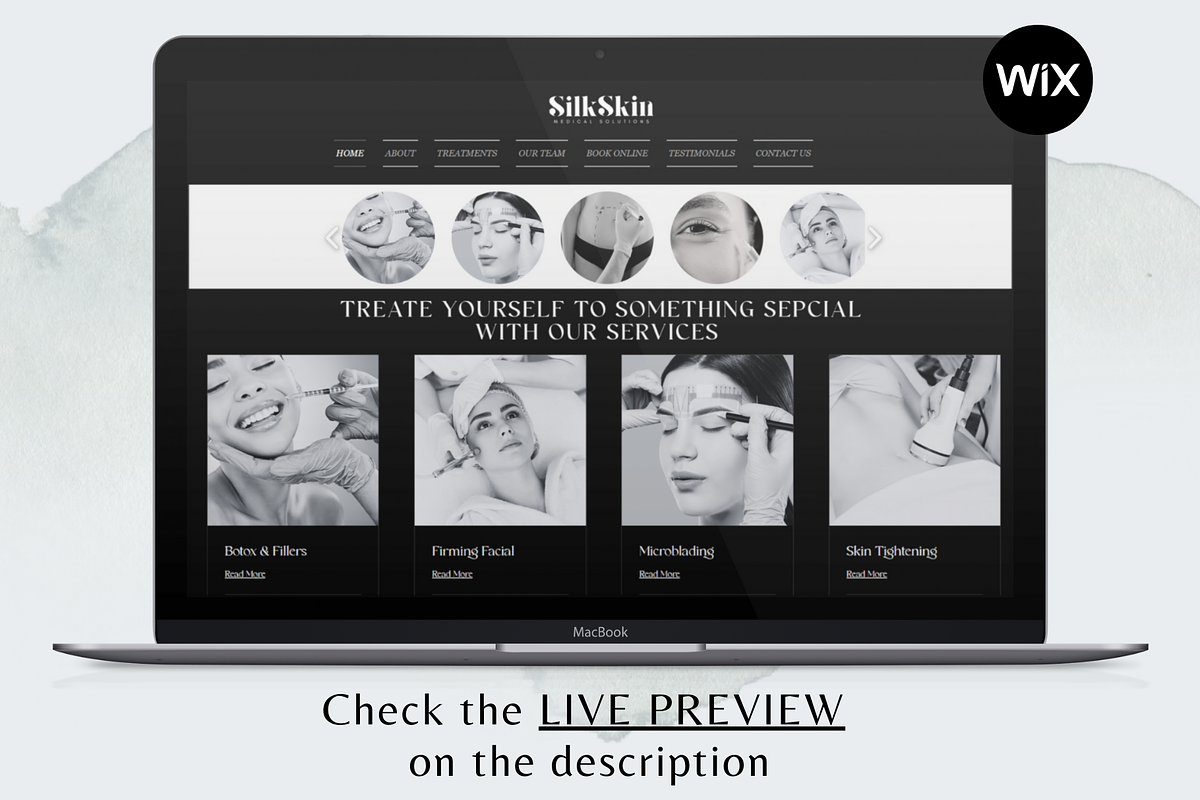 Clinical Spa Wix One Page Website preview 7