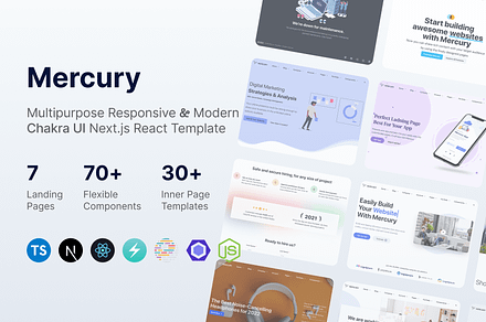 Mercury React Template with ChakraUI, a HTML Template by Themebiotic