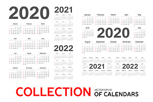 Collection Of Calendars 2020-2022