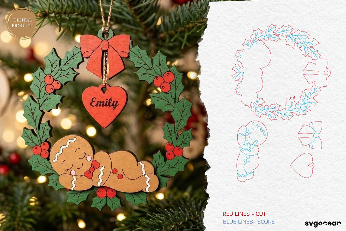 Personalized Christmas Ornaments SVG, a Decorative Illustration by svgocean (Photo 12 of 14)