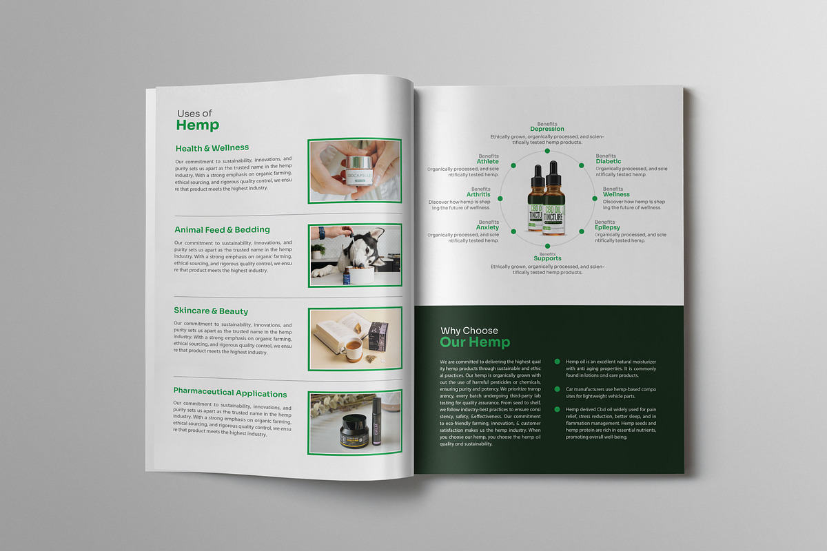 Hemp Product Brochure Template, a Brochure Template by VectStock (Photo 4 of 7)