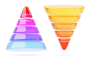 3d sales funnel and financial, a Technology Illustration by Marozhkastudio