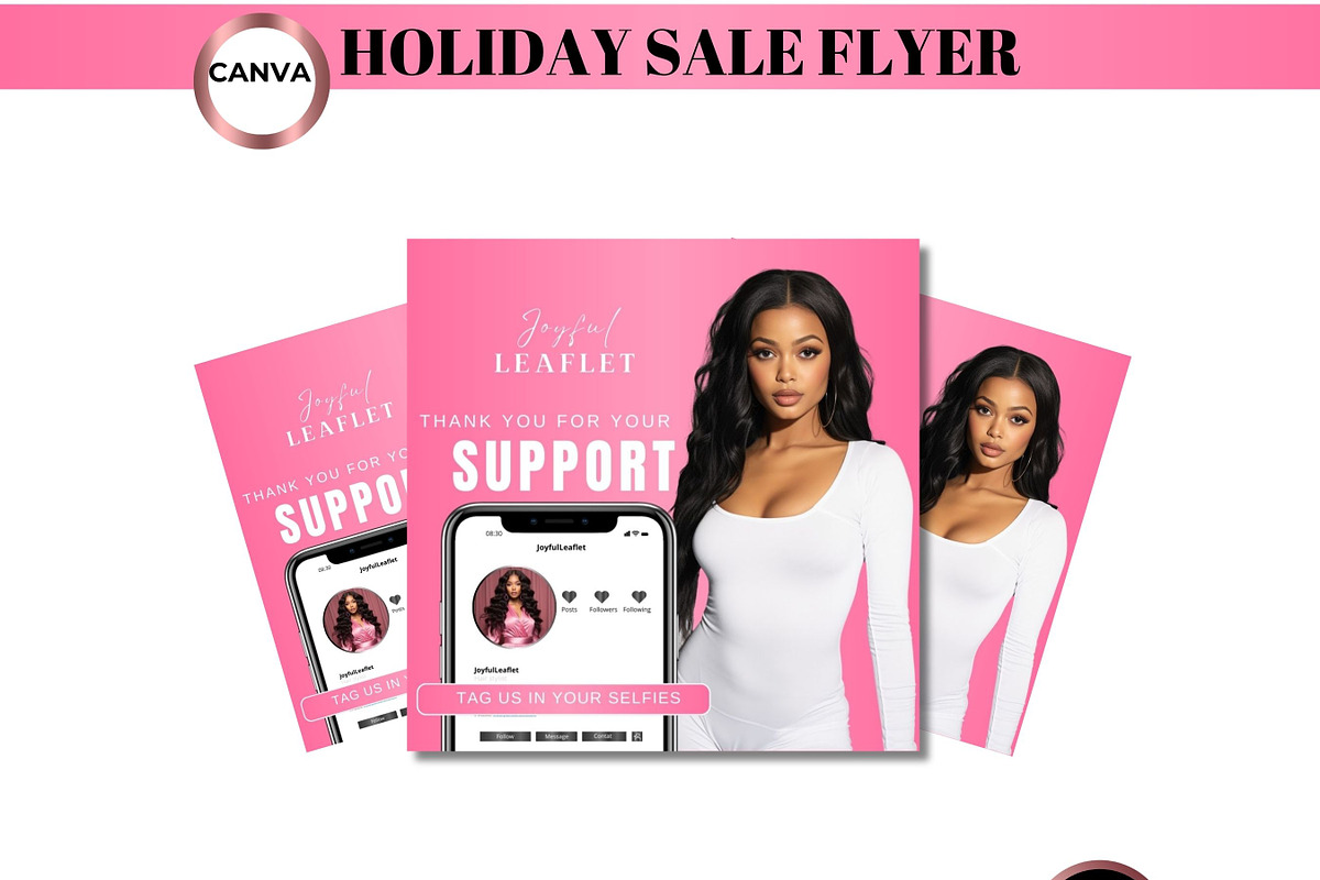 Luxury soft Pink hair stylist flyer, a Social Media Template by Foedesigner (Photo 5 of 8)