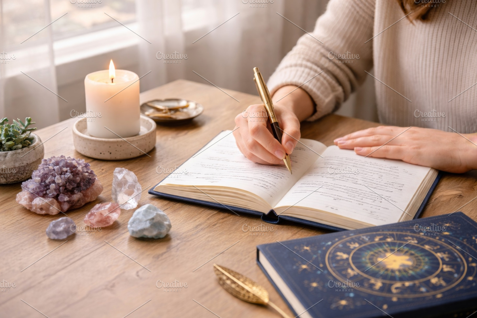 Astrology zodiac journal writing wit, a Photo by Dvoevnore photos