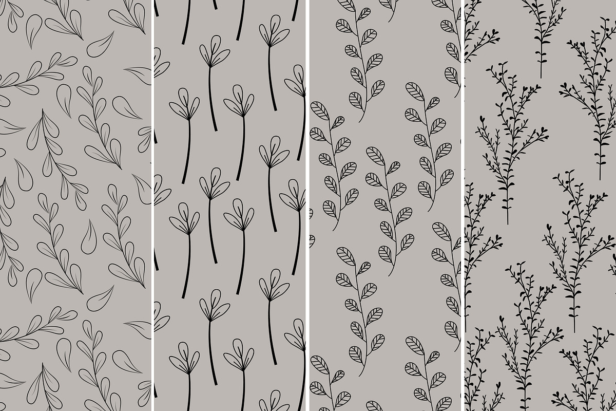 Seamless Organic Leafy Patterns, a Pattern Graphic by Pixavics