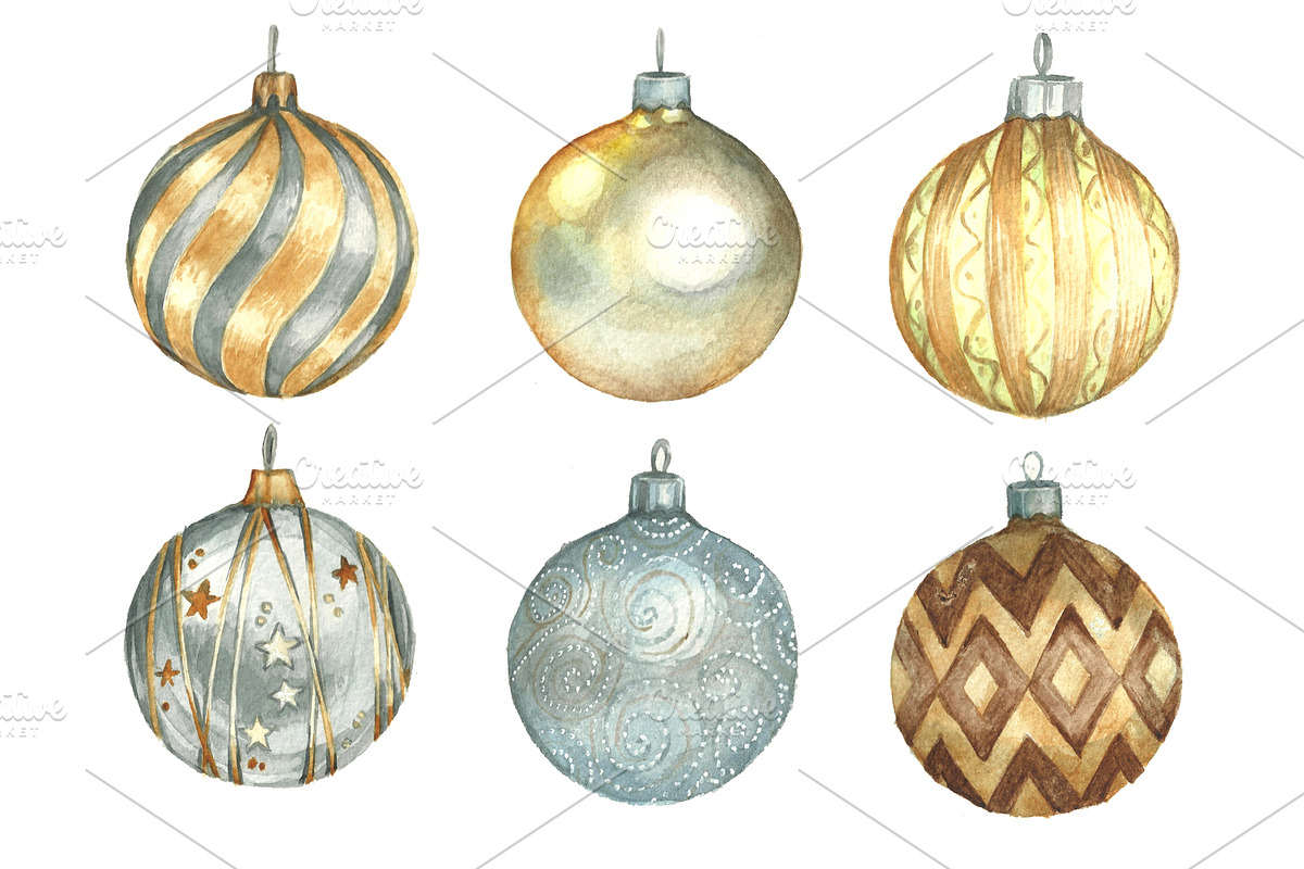 Christmas watercolor set, an Illustration by Art Watercolor (Photo 2 of 7)