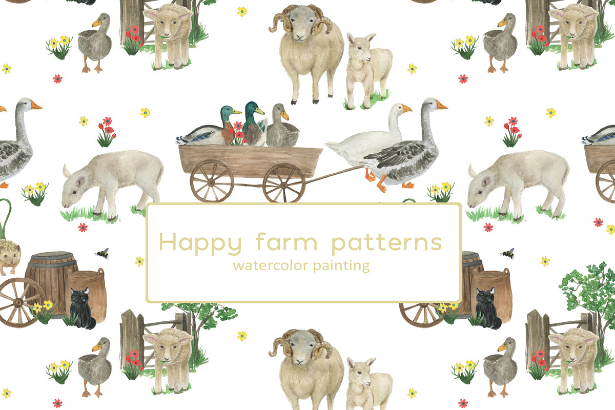 Happy farm patterns, a Pattern Graphic by ramika (Photo 1 of 11)