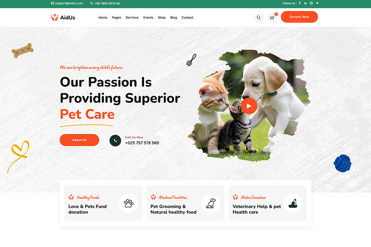 AidUs - Charity WordPress Theme, a WordPress Template by NaimaAnjum (Photo 4 of 5)
