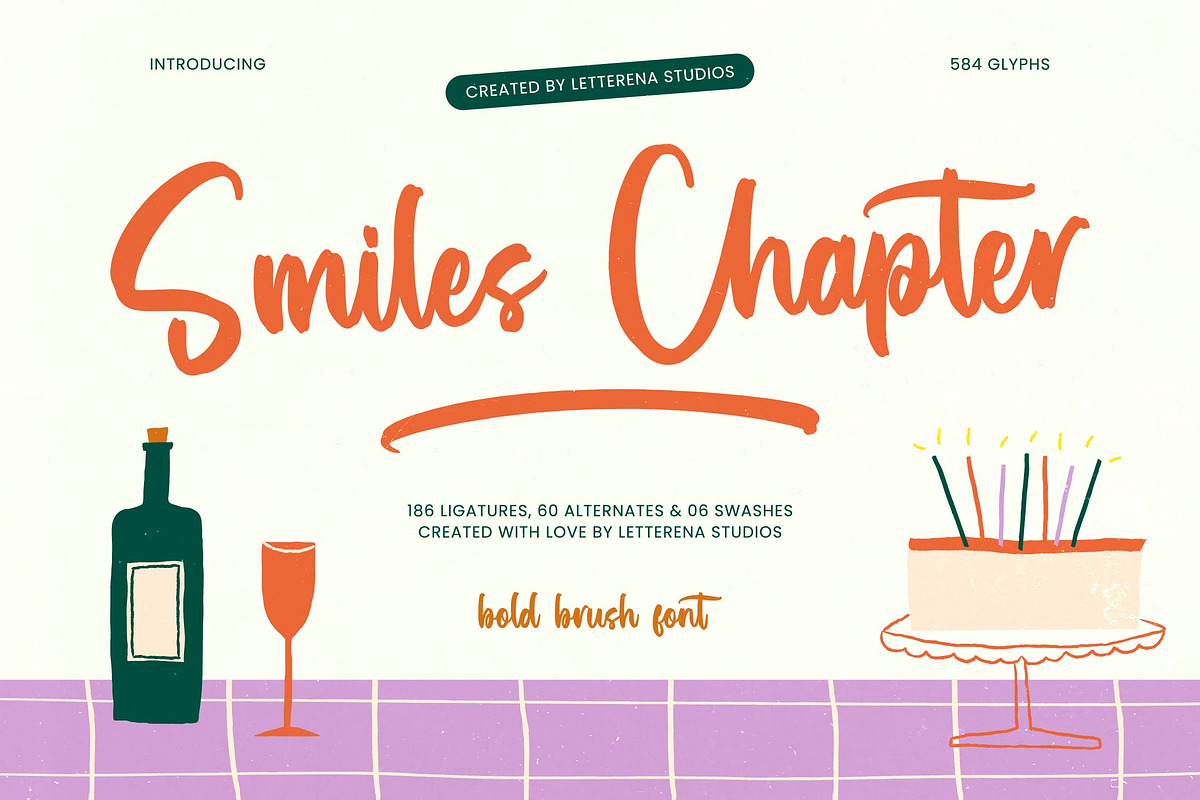 Smiles Chapter Bold Brush Font, a Script Font by Letterena Studios Script (Photo 1 of 20)
