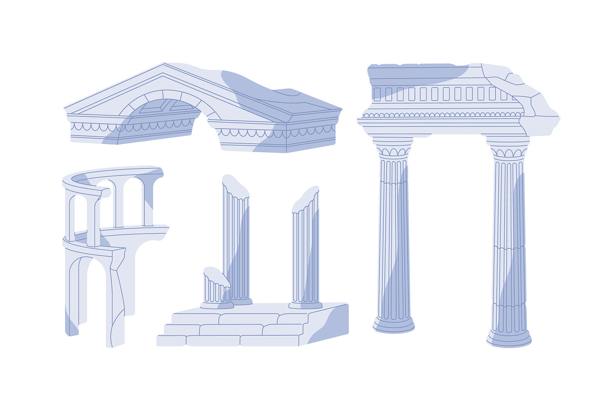 Ancient Greek ruins set, a Decorative Illustration by PaperTrident (Photo 2 of 3)