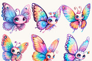 Watercolor Cute Butterflies Clipart, an Animal Illustration by Design Scotch (Thumbnail 2 of 10)