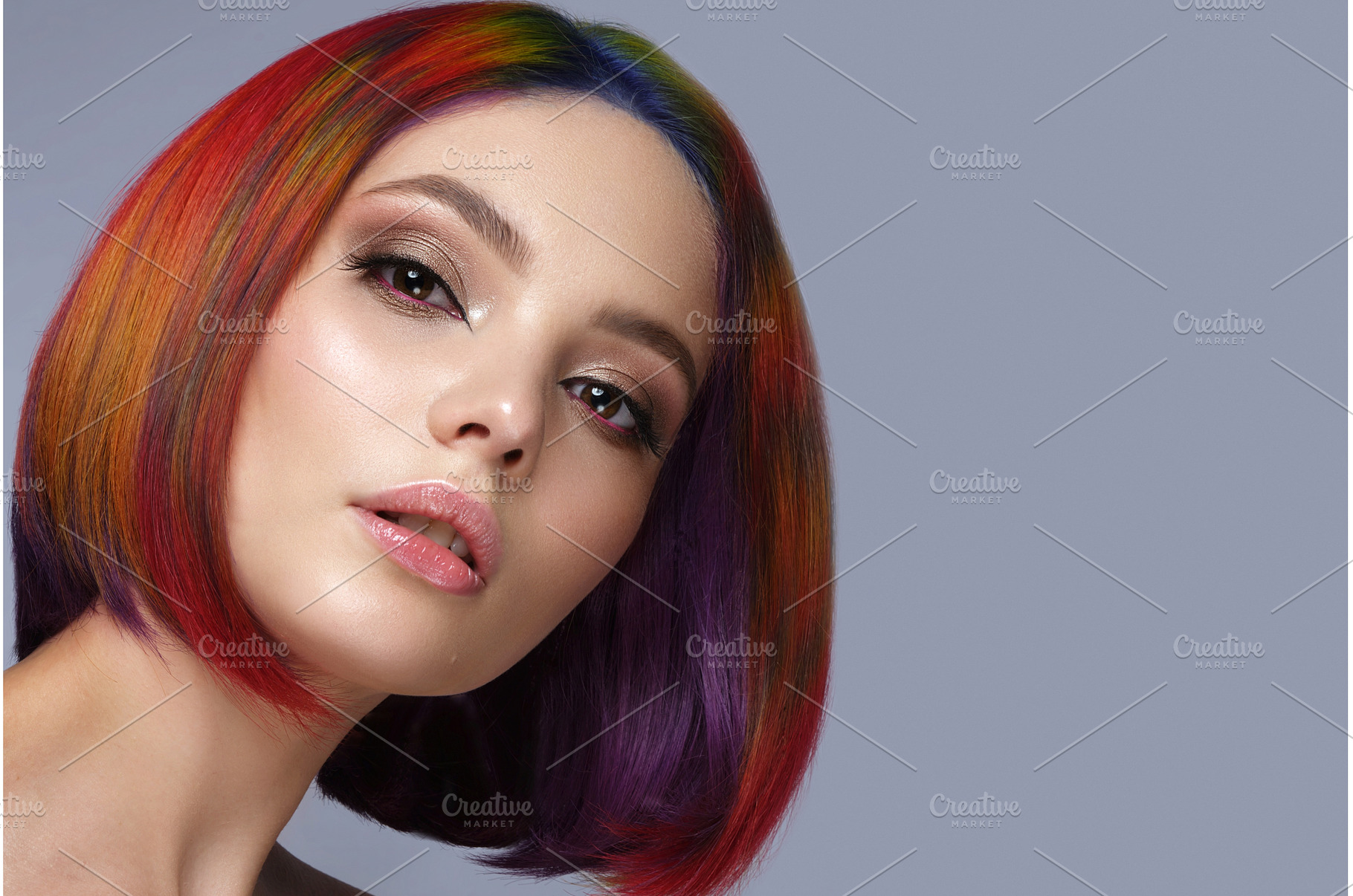 Beautiful woman with multi-colored, a Beauty & Fashion Photo by KOBRIN|PHOTO