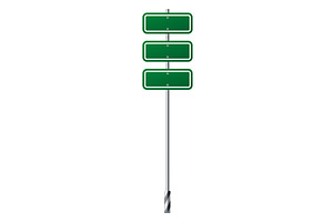 Green traffic sign. Road board, an Object Illustration by Things for designers