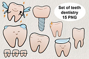 Set of teeth dentistry 15 PNG, a Healthcare Illustration by LOKSKIH (Thumbnail 1 of 4)