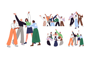 Teams celebrate business success set, a Person Illustration by PaperTrident