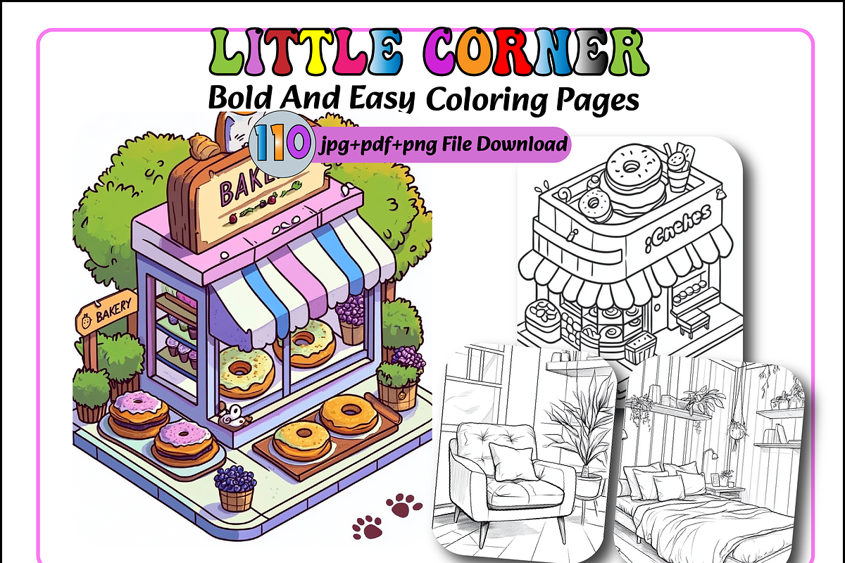 Little Corner Cute Comfy Coloring, an Animal Illustration by Printable Design Store (Photo 1 of 4)