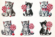 Cute Kitten Valentine's Day Clipart, an Illustration by DreamCafeArt (Thumbnail 3 of 4)