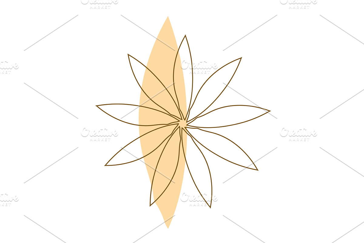 Abstract floral star design with, an Object Illustration by okskukuruza
