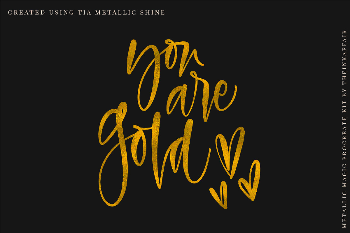 Metallic Brush Kit for Procreate, a Brush Add-On by theinkaffair (Photo 6 of 8)