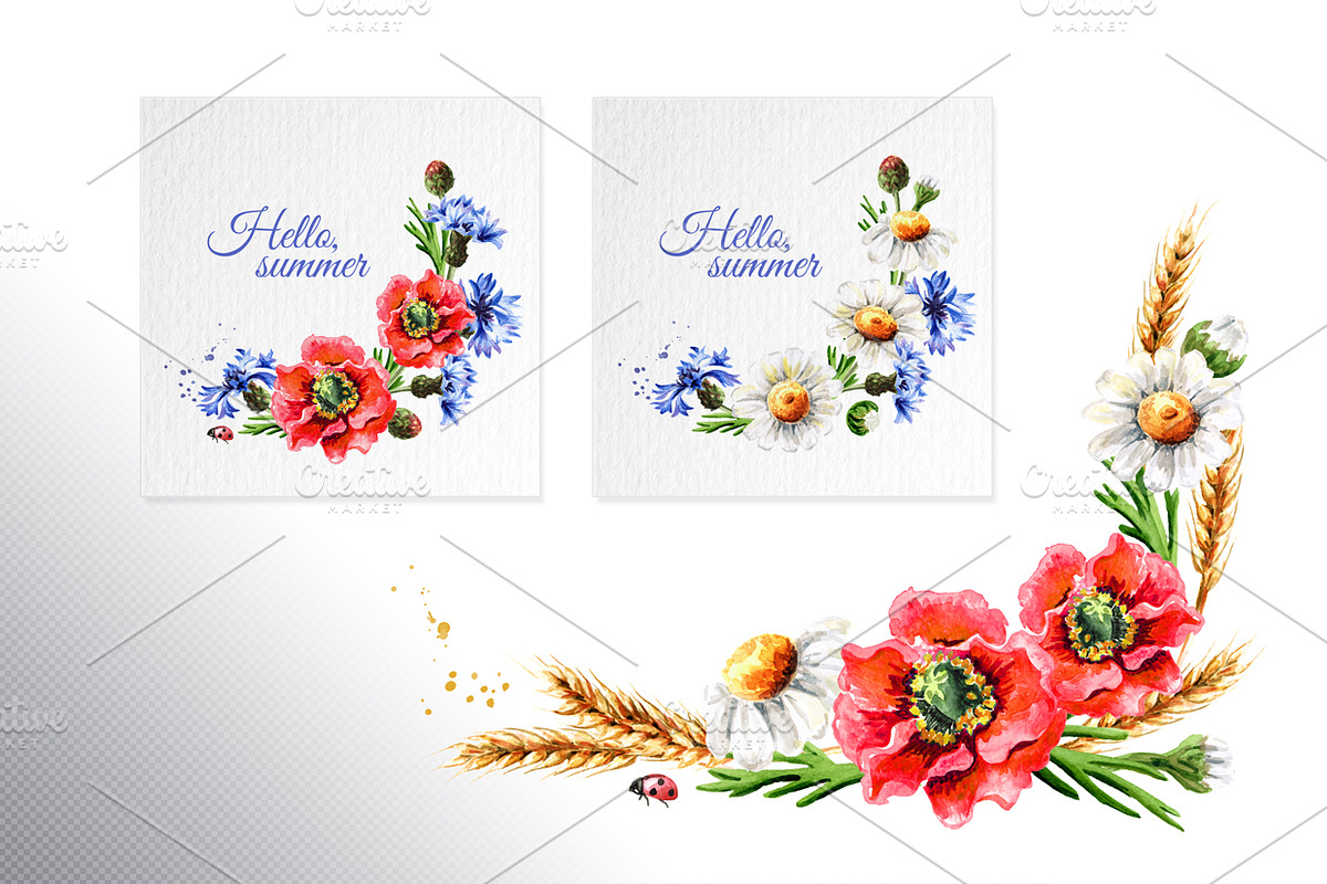 Summer flowers, a Decorative Illustration by Daria Ustiugova (Photo 5 of 10)