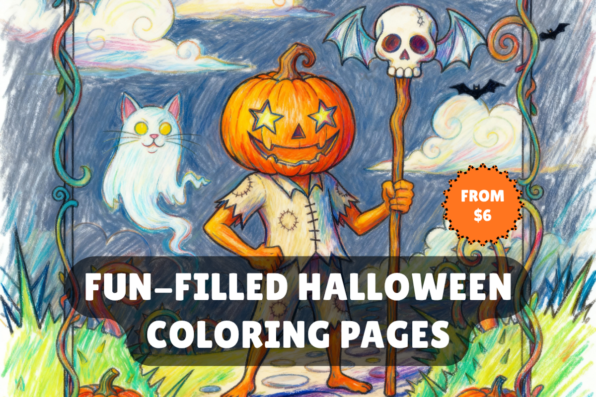 57 Halloween Activity Coloring Pages, a Seasonal Illustration by Nuvame Arts & Designs (Photo 1 of 11)