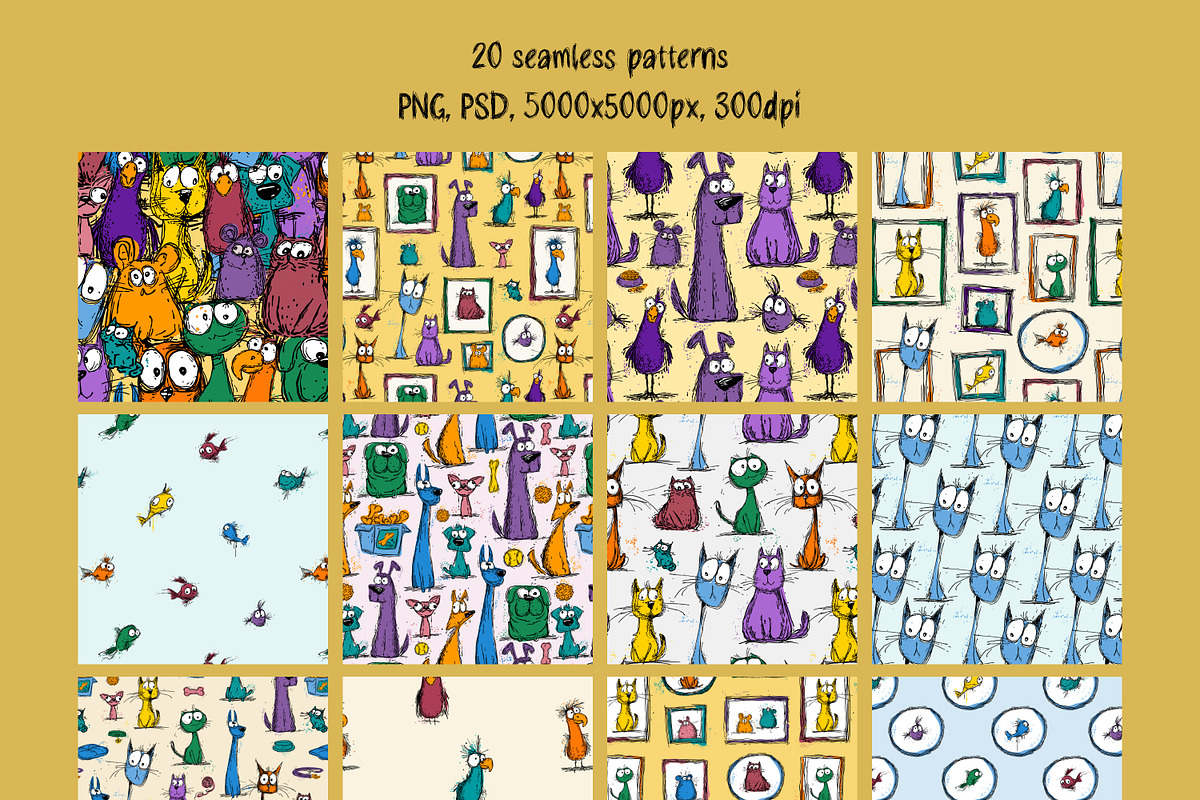 Pet Doodle Party. Clipart & Patterns, a Pattern Graphic by AnMark (Photo 5 of 14)