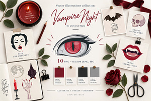 Vampire Night Vector set