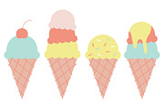 Vector Ice Cream Cones, an Illustration by Sarah Hearts (Thumbnail 2 of 2)