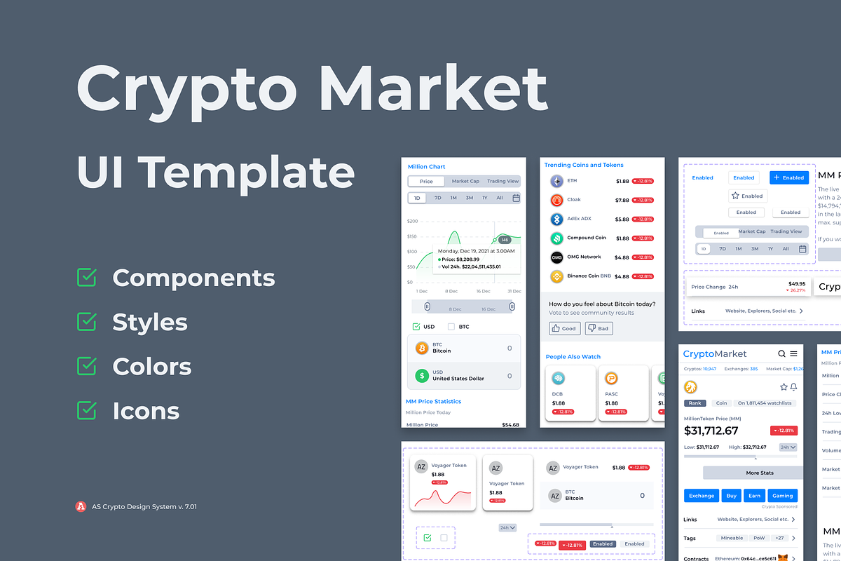 Crypro Market UI Kit, an UI Kit Template by AS Projects