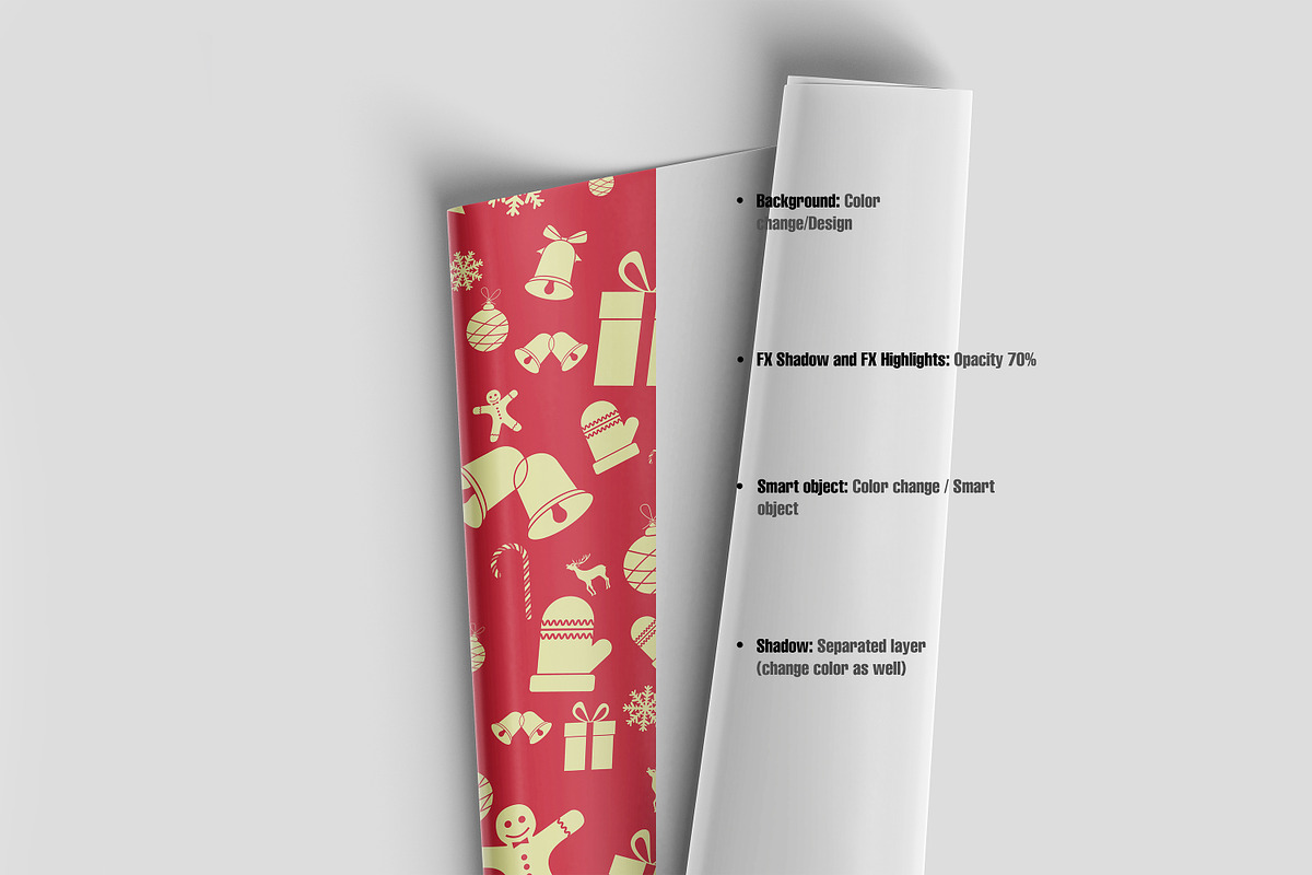 Wrapping Paper Mockup 6 PSD, a Packaging Mockup by GraphicVil (Photo 3 of 9)