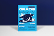 Blue White Graduation Invitation, a Flyer Template by graphicook (Thumbnail 1 of 3)