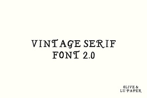 Vintage Serif Font 2.0, a Serif Font by Olive & Lu Paper