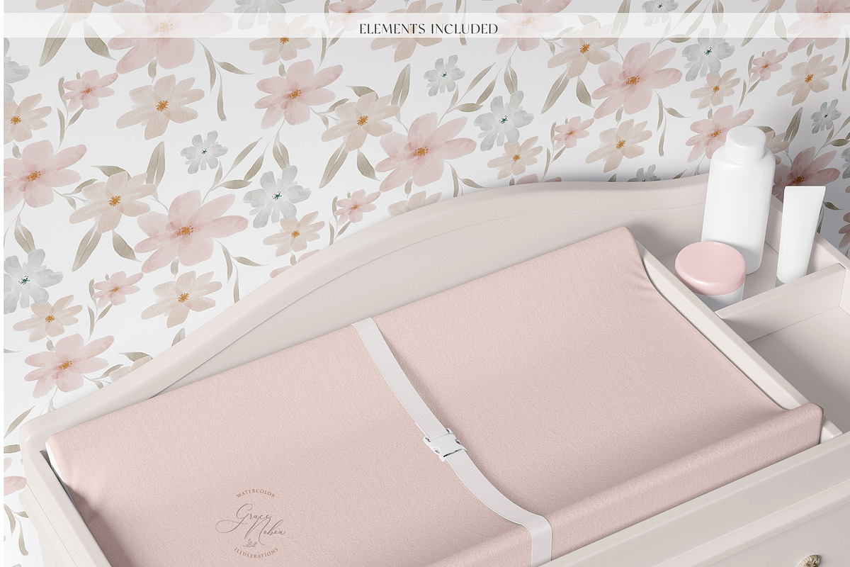 Floral Seamless Patterns & Cliparts, a Pattern Graphic by Grace Noboa Illustrations (Photo 6 of 17)