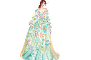Flower pastel gown dress fashion