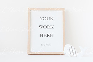 Wooden frame mockup - 8x10 inch, a Print Template by L'Aura Studio